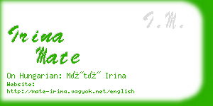 irina mate business card